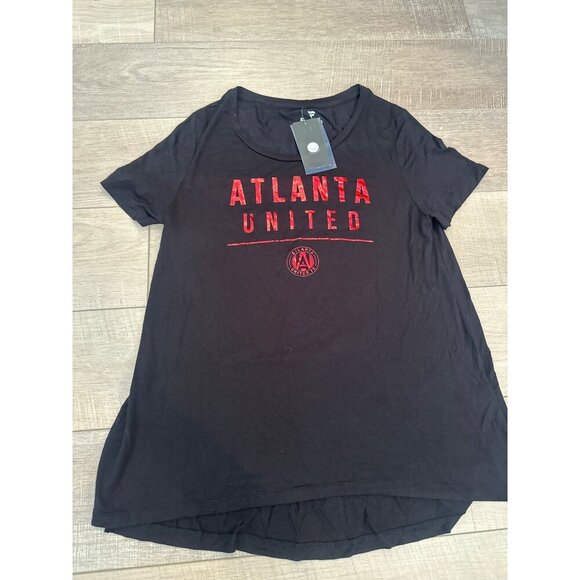 FANATICS ATLANTA UNITED WOMENS LIGHTWEIGHT T SHIRT NEW BLACK & RED MEDIUM - Picture 1 of 7
